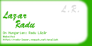 lazar radu business card